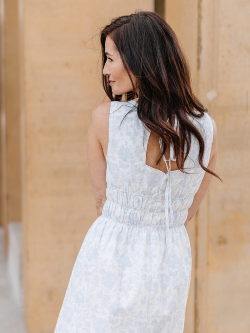 Fraiche x Priv The Capri Open Back Mini Dress in French Floral & Romantic Print